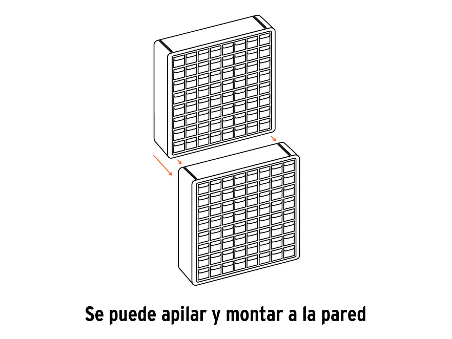 Caja Organizador 64 Compartimientos 50 Cm Truper 10895 Color Negro - Foto 4 | aztools.co