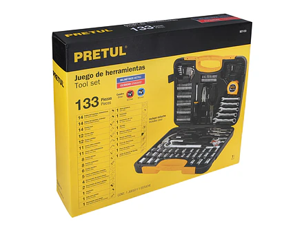 Juego de herramientas 133 piezas Pretul 24223 con estuche rígido - Foto 10 | aztools.co