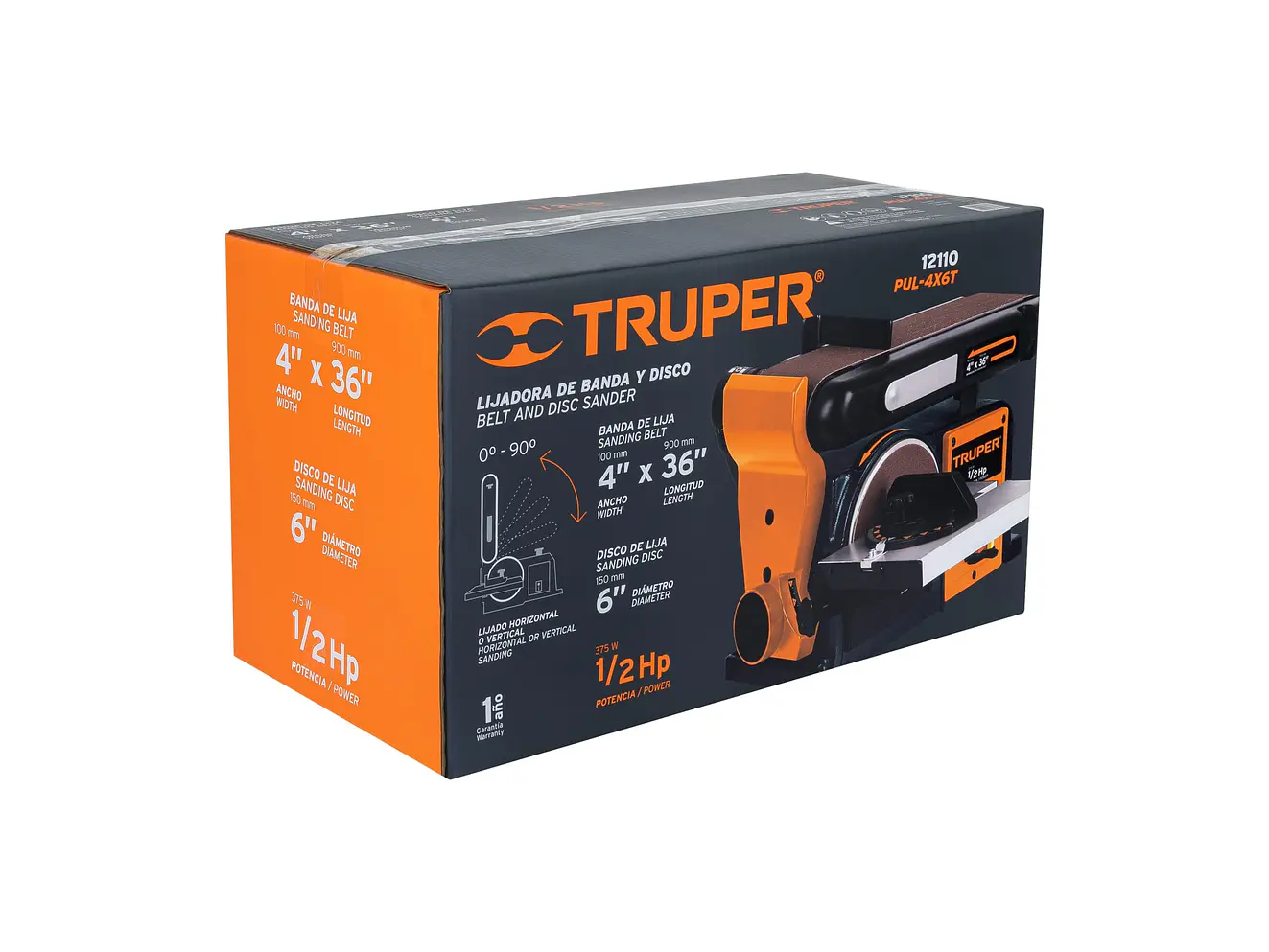 Lijadora de banda Truper 12110 PUL-4X6T 60Hz 375W 120V  - Foto 7 | aztools.co