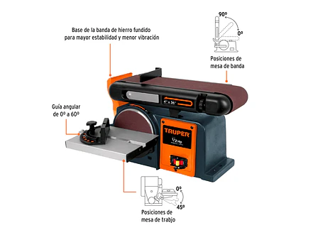 Lijadora de banda Truper 12110 PUL-4X6T 60Hz 375W 120V  - Foto 2 | aztools.co