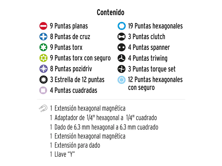 Juego 100 puntas de destornillador con estuche PUN-100 Truper 17794 - Foto 3 | aztools.co