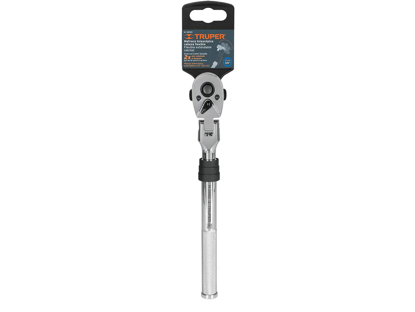 Ratchet telescópico cabeza articulada cuadro 3/8