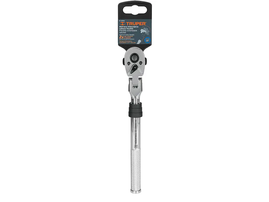 Ratchet telescópico cabeza articulada cuadro 3/8