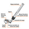 Ratchet telescópico cabeza articulada cuadro 3/8