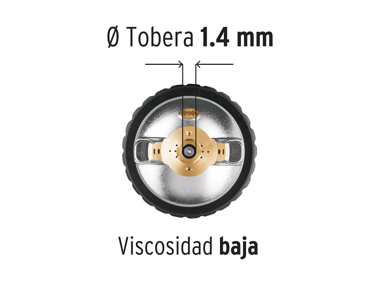 Pistola para pintar gravedad HVLP vaso plástico, 1.4 mm TRUPER / Aerógrafo con boquilla de 1.4 mm y vaso de plástico - Foto 4 | aztools.co
