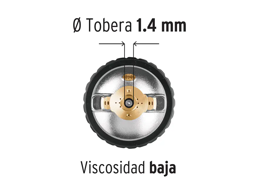 Pistola para pintar gravedad HVLP vaso plástico, 1.4 mm TRUPER / Aerógrafo con boquilla de 1.4 mm y vaso de plástico - Foto 4 | aztools.co
