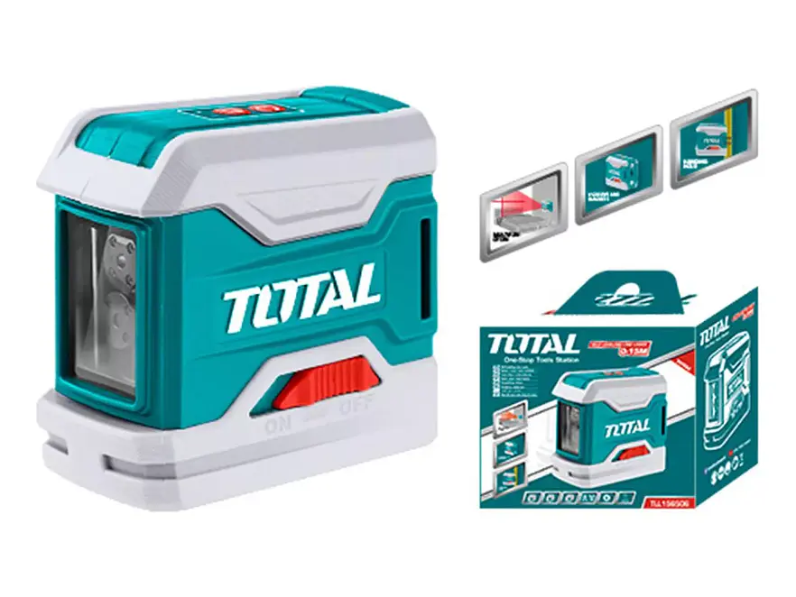 Nivel Láser de Líneas Cruzadas TOTAL TLL156506 Industrial Luz Roja + Imán - Foto 1 | aztools.co