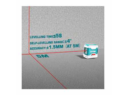 Nivel Láser de Líneas Cruzadas TOTAL TLL156506 Industrial Luz Roja + Imán - Foto 2 | aztools.co