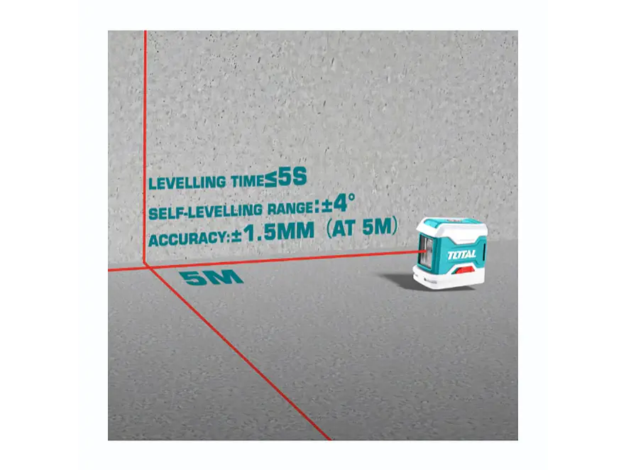 Nivel Láser de Líneas Cruzadas TOTAL TLL156506 Industrial Luz Roja + Imán - Foto 2 | aztools.co