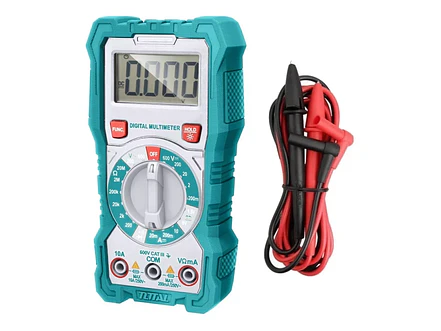 Multímetro Digital TOTAL TMT46001: Pantalla LCD, Voltaje DC/CA, Corriente CC, Resistencia - Foto 2 | aztools.co