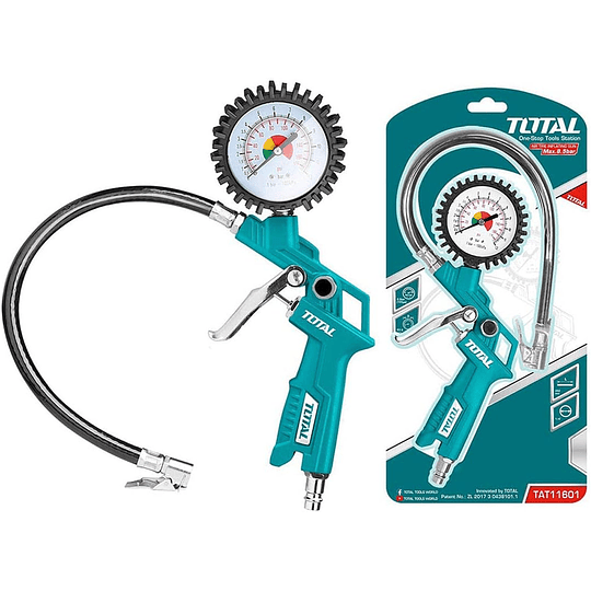 Inflador con medidor presión de aire TOTAL TAT11601