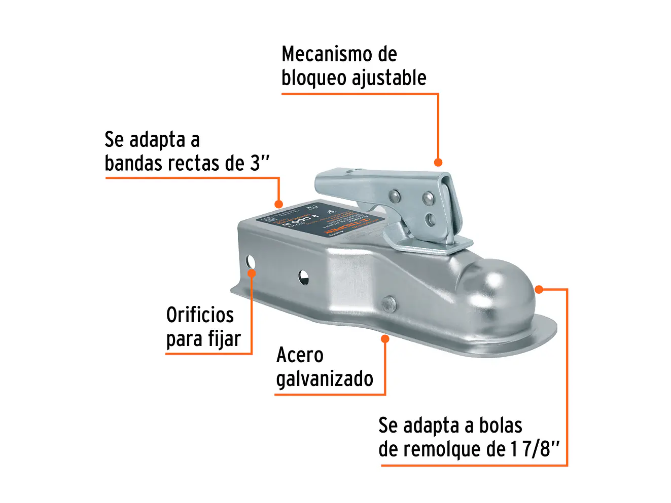 Acople para remolque 2000Lb 1 7/8