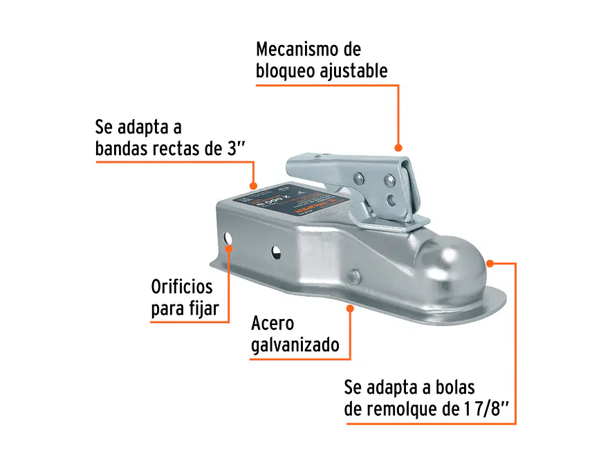 Acople para remolque 2000Lb 1 7/8