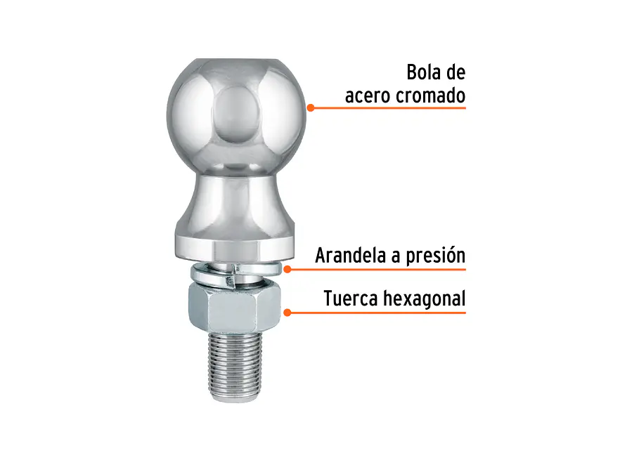 Bola de arrastre remolque - tiro - 1 7/8  capacidad 2000 lb FIERO 44441 - Foto 2 | aztools.co