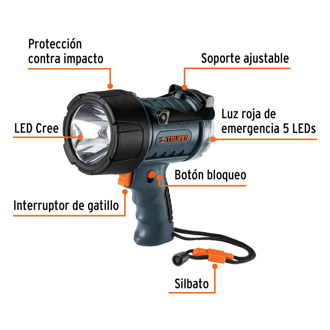 Lámpara recargable de led alta potencia Truper 12983, 300 lm, 7 W  2