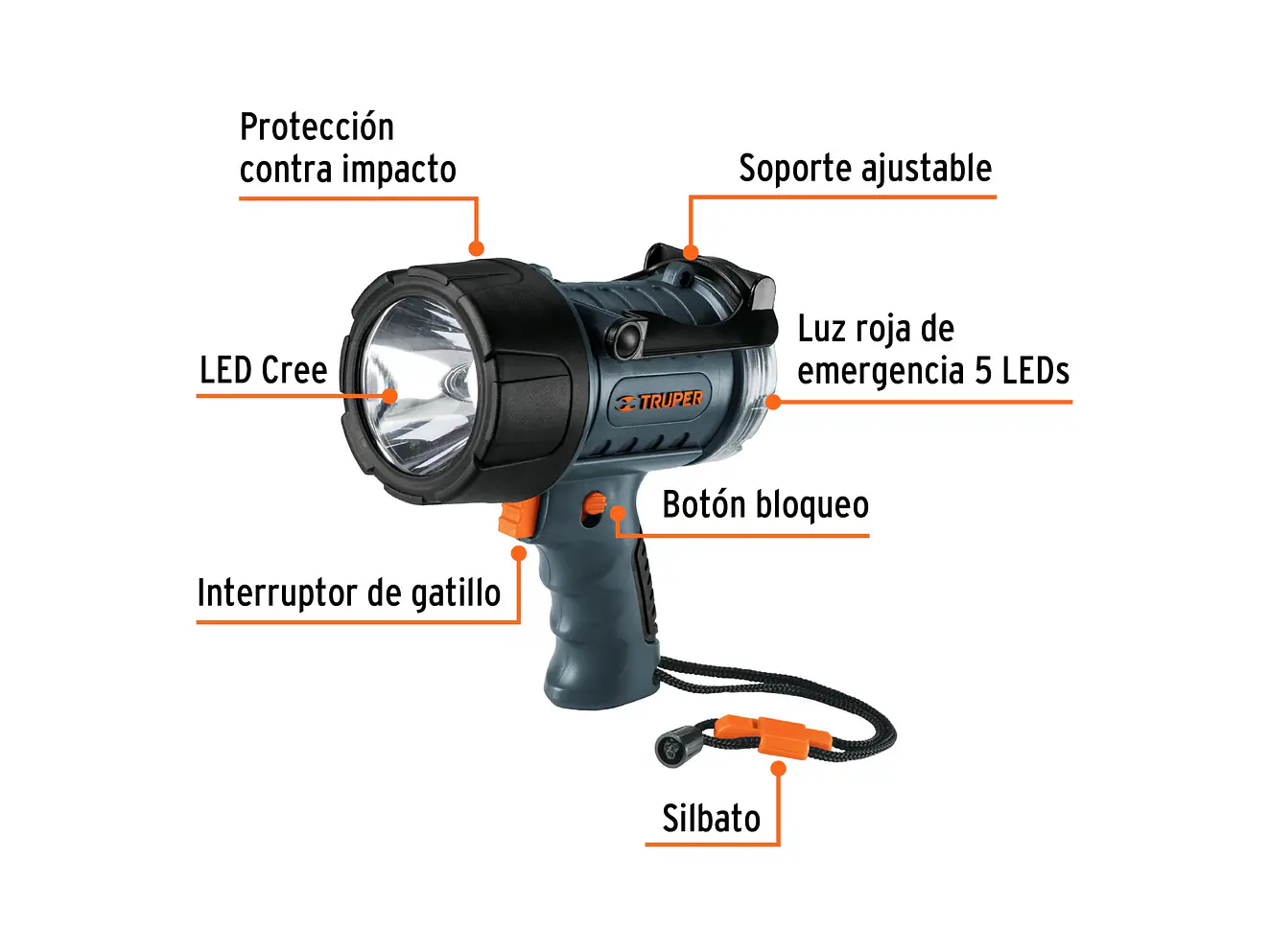Lámpara recargable de led alta potencia Truper 12983, 300 lm, 7 W  - Foto 2 | aztools.co