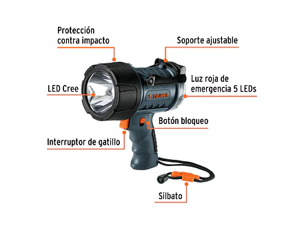 Lámpara recargable de led alta potencia Truper 12983, 300 lm, 7 W  - Foto 2 | aztools.co