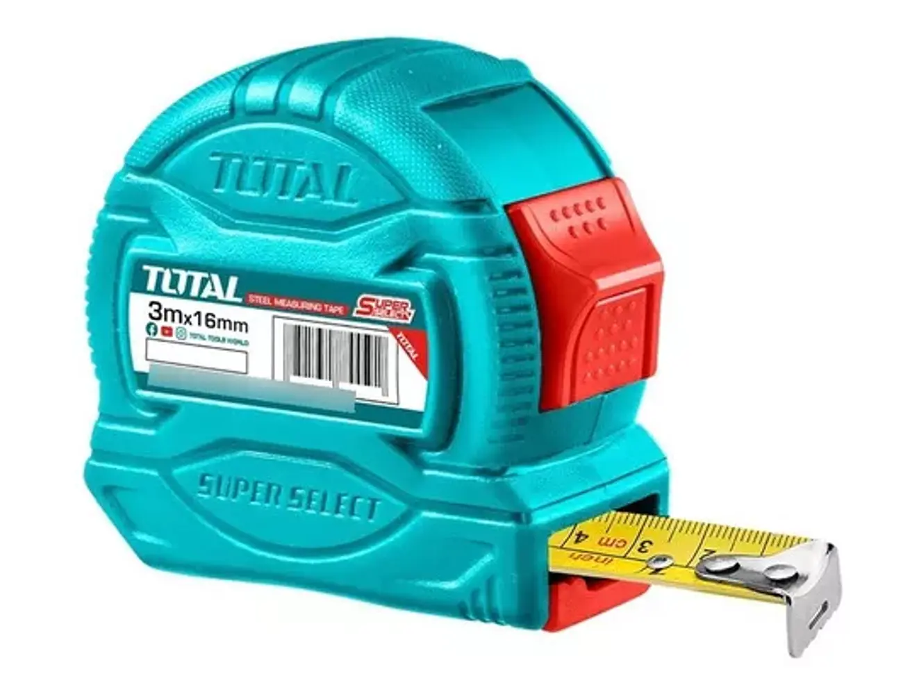 Flexómetro 3m x 16mm TOTAL TMT34316 - Envío a todo Colombia | aztools.co