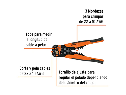 Alicates pelacables automática Truper 17360 - Foto 5 | aztools.co
