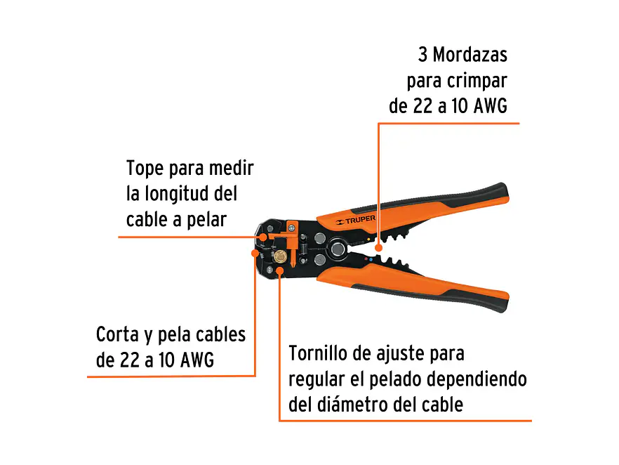 Alicates pelacables automática Truper 17360 - Foto 5 | aztools.co