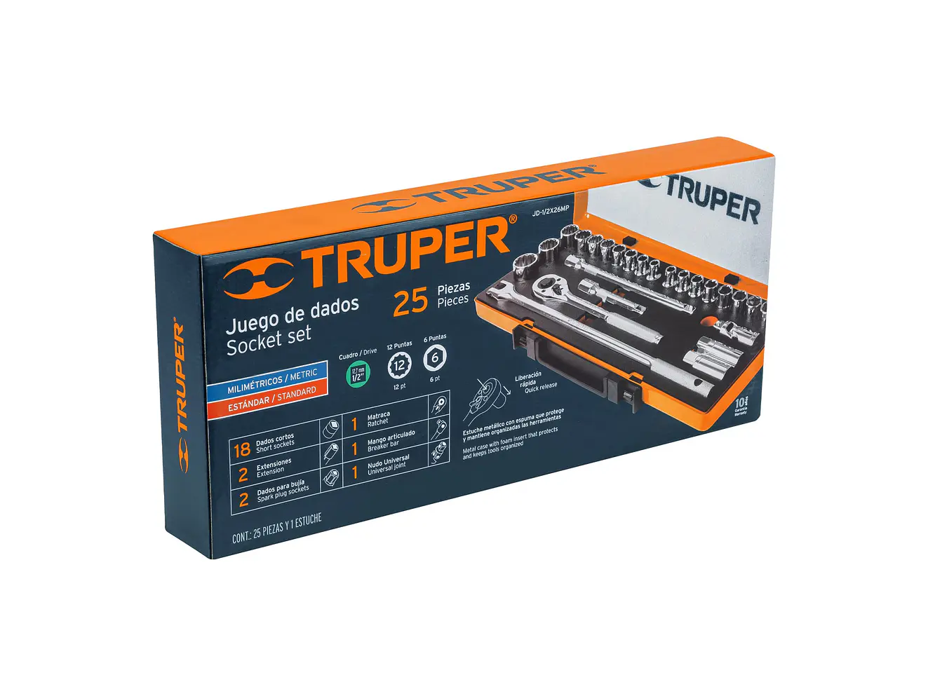 Juego de copas milimétrico Truper 13938, mando 1/2