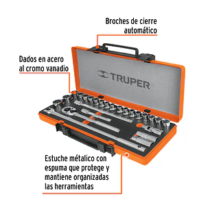 Juego de copas milimétrico Truper 13938, mando 1/2