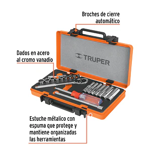 Juego de copas milimétrico Truper 13891, 1/4