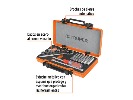 Juego de copas milimétrico Truper 13891, 1/4