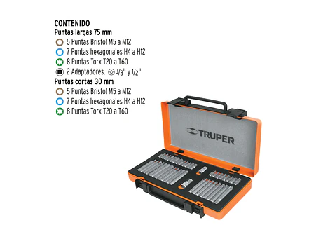 Juego 42 puntas Truper 17809, 1/2