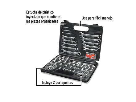 Juego de herramientas y copas Pretul 22980 1/4 y 3/8  71 piezas  SET-100  - Foto 2 | aztools.co