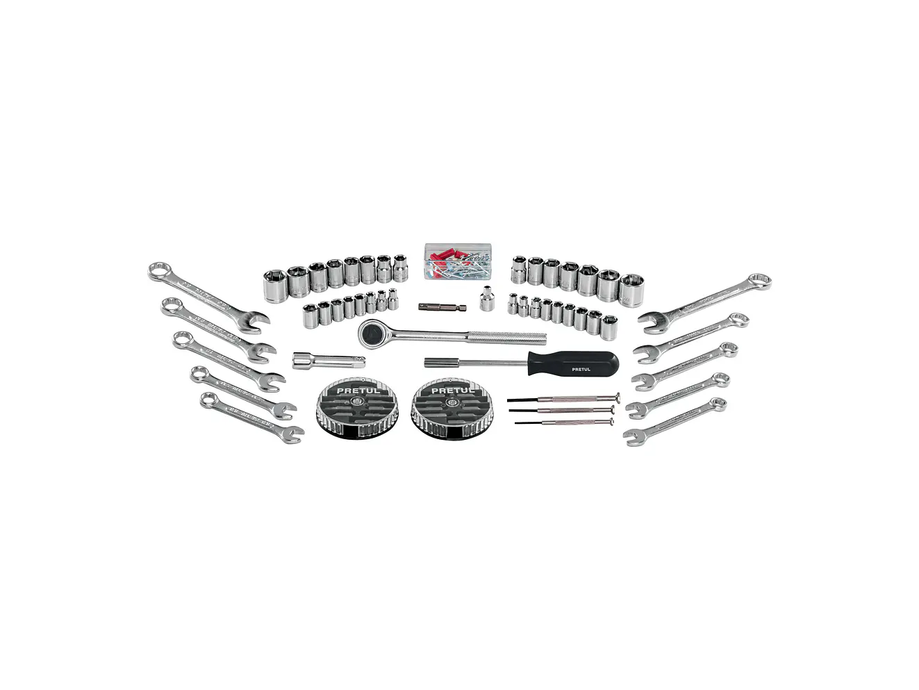 Juego de herramientas y copas Pretul 22980 1/4 y 3/8  71 piezas  SET-100  - Foto 4 | aztools.co