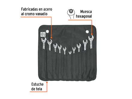 Juego De Llaves Combinadas 10 Piezas Truper Expert 13164 Color Plateado - Foto 2 | aztools.co