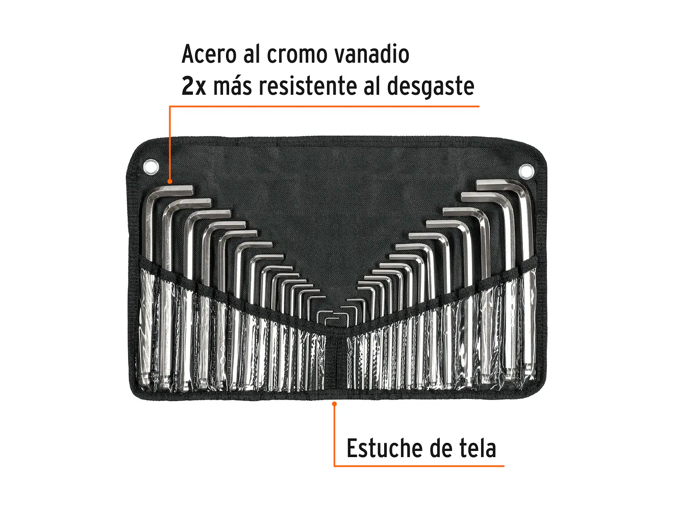Juego de 30 llaves bristol o allen en pulgadas y métricas con estuche Truper 15562 - Foto 3 | aztools.co