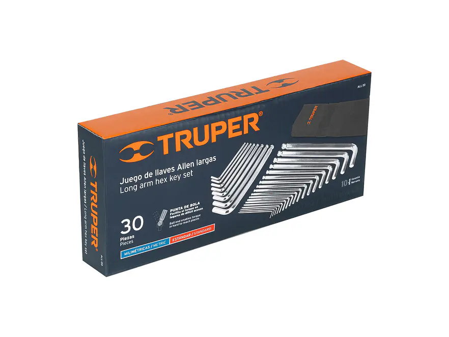Juego de 30 llaves bristol o allen en pulgadas y métricas con estuche Truper 15562 - Foto 5 | aztools.co