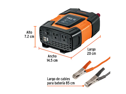 Inversor de Corriente Truper 10490 750W con USB - Foto 3 | aztools.co