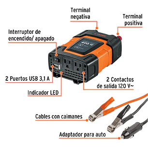 Inversor de Corriente Truper  10449 400W USB