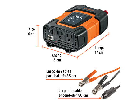 Inversor de Corriente Truper  10449 400W USB - Foto 3 | aztools.co