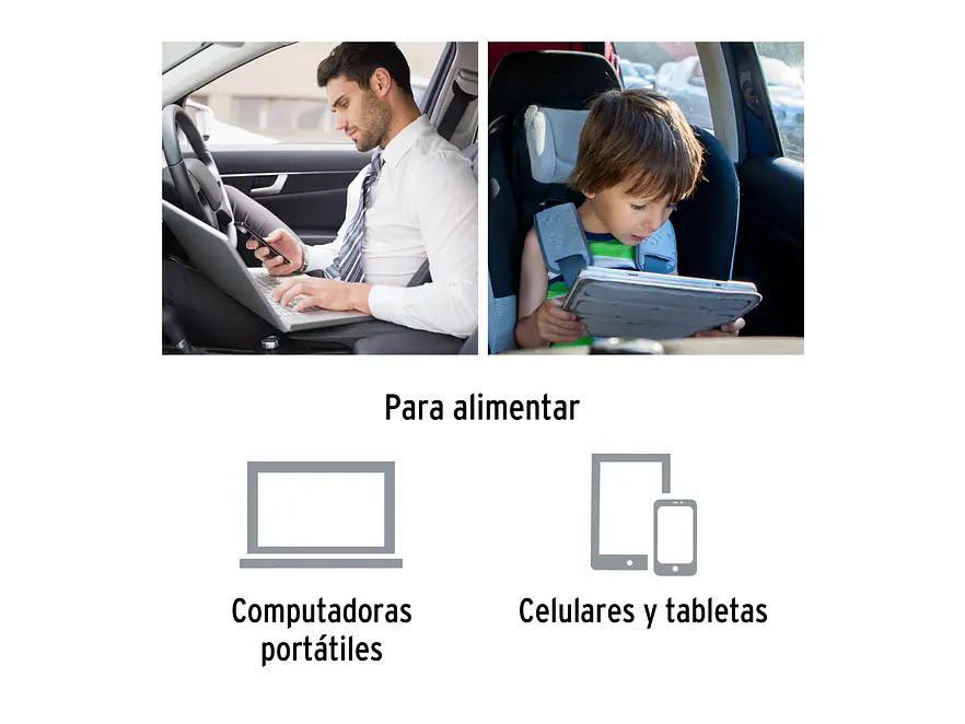 Inversor de corriente TRUPER 15725  tipo vaso con 2 puertos USB 120W  - Foto 4 | aztools.co