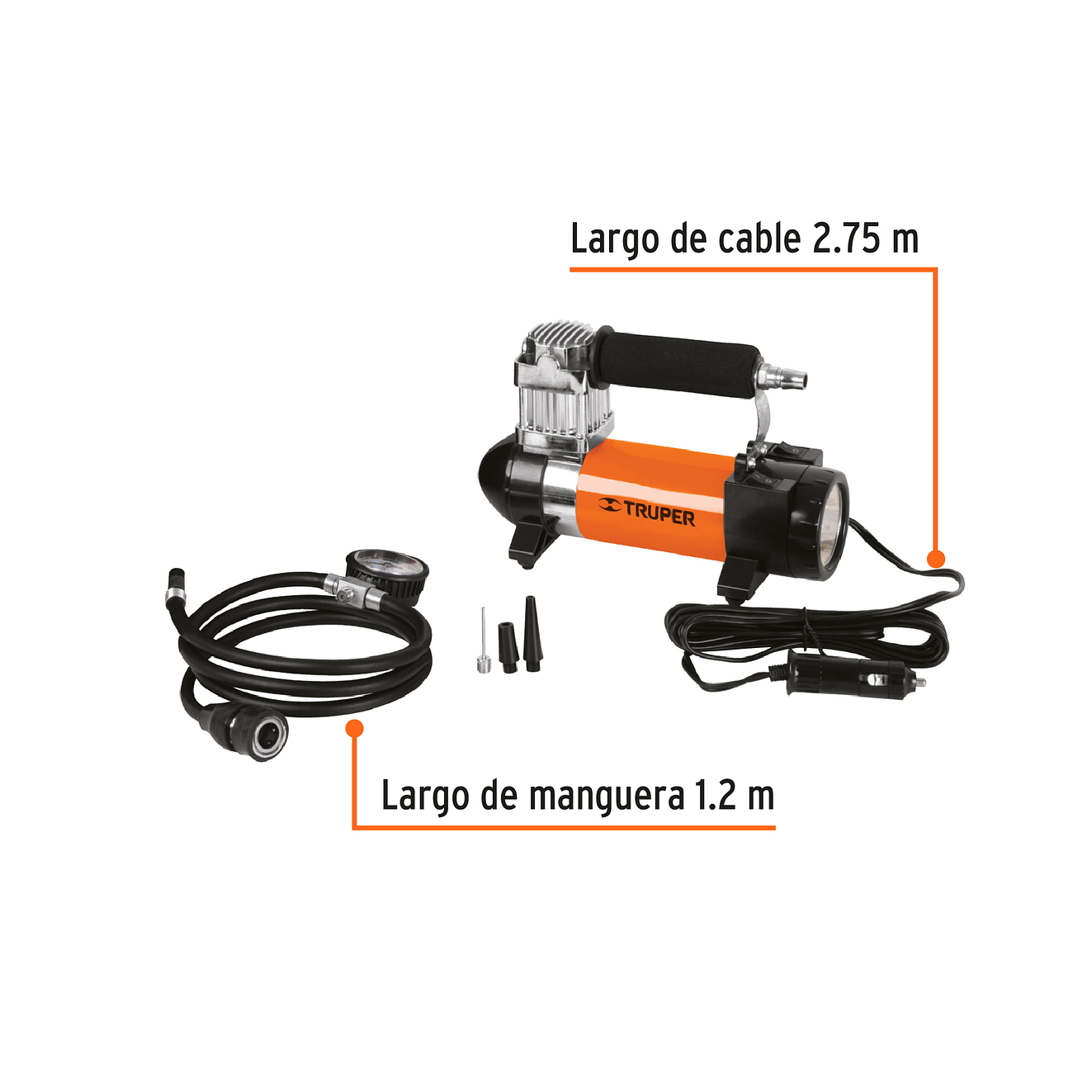 Compresor de aire 12V Truper 19999 portátil para carro - incluye maletin   4