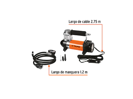 Compresor de aire 12V Truper 19999 portátil para carro - incluye maletin   - Foto 4 | aztools.co