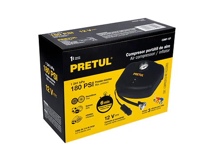 Compresor mini de aire para carro Pretul 21689 12V 17L  - Foto 2 | aztools.co