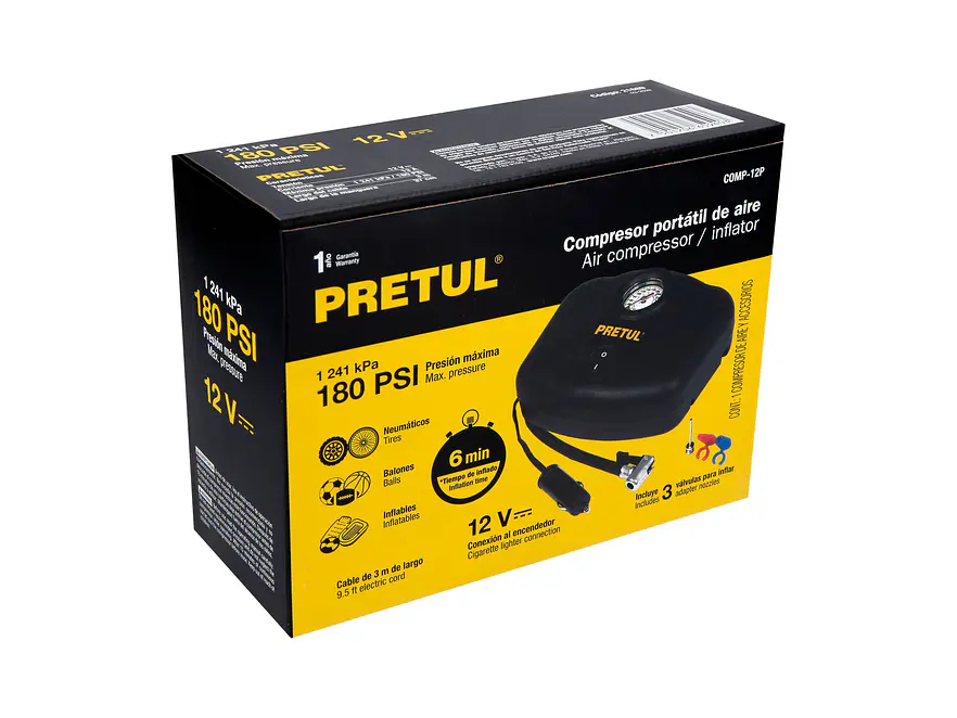 Compresor mini de aire para carro Pretul 21689 12V 17L  - Foto 2 | aztools.co