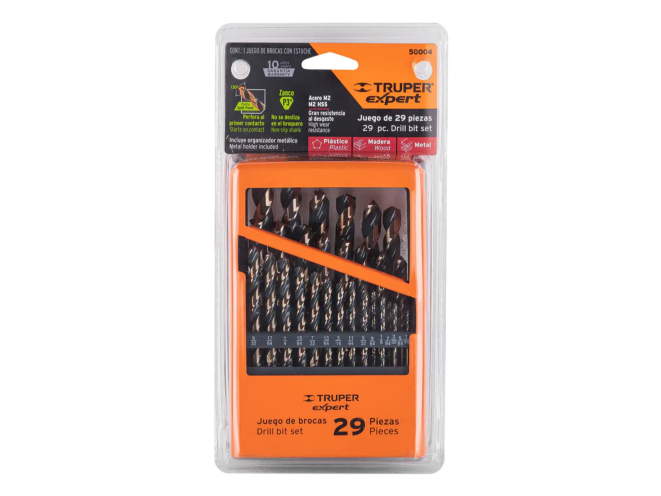 Juego de broca de acero de alta velocidad, 29 piezas, set brocas HSS metal TRUPER  - Foto 2 | aztools.co