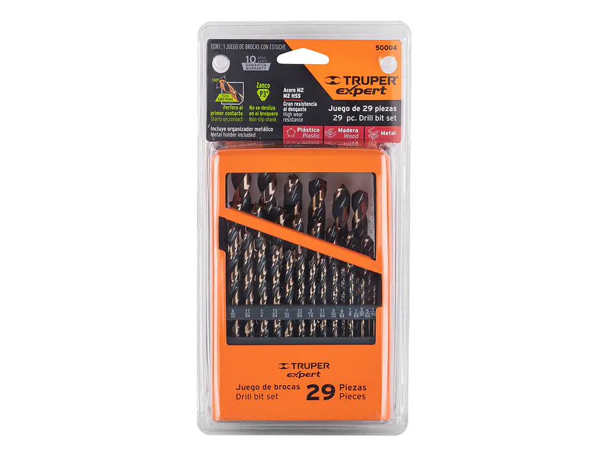 Juego de broca de acero de alta velocidad, 29 piezas, set brocas HSS metal TRUPER  - Foto 2 | aztools.co