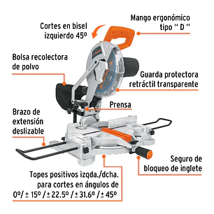 Sierra de inglete para corte en aluminio 10