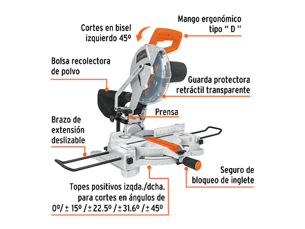 Sierra de inglete para corte en aluminio 10