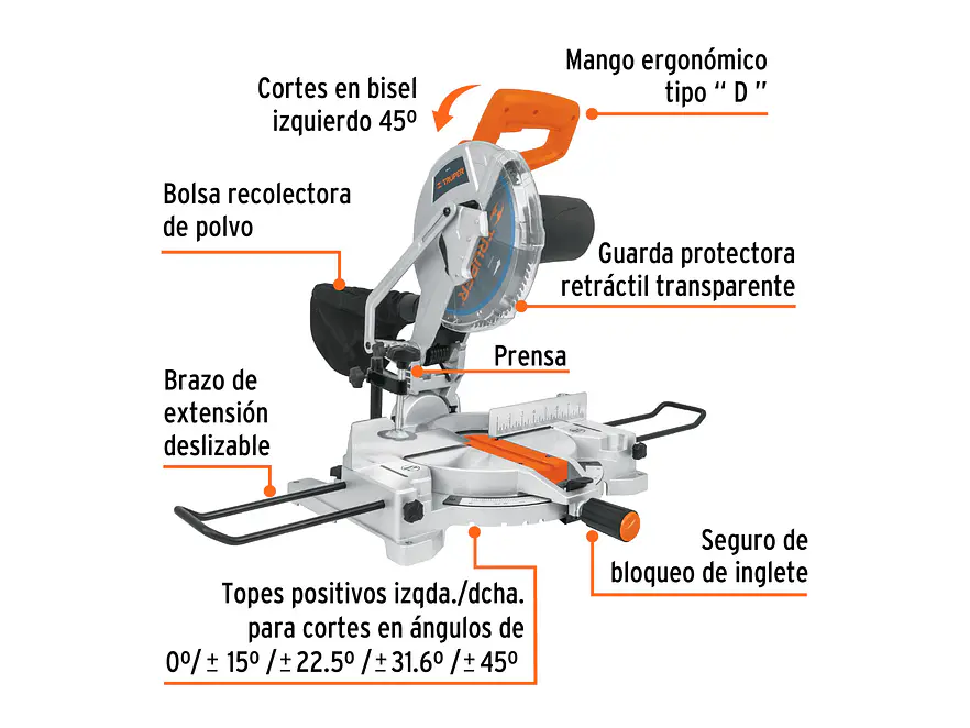Sierra de inglete para corte en aluminio 10