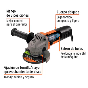 Pulidora angular 4-1/2 profesional Truper 14013 700W 