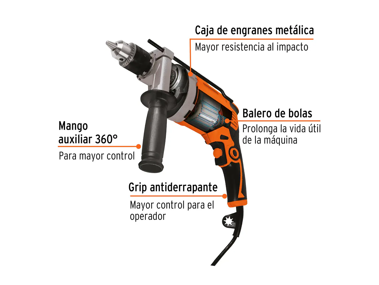 Taladro percutor -rotomartillo Truper 14659  1/2