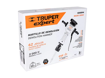 Demoledor HEX 30 kg Truper 100894 62 JOULES 2000W  Expert MADE-30NX  - Foto 4 | aztools.co